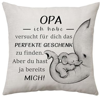 Aconesong Geschenke für Opa von Enkelin Enkel Personalisierte Großvater Kissenbezug Beste Opa Geschenke für Geburtstag Weihnachten Hochzeitstag Jahrestag Geschenk für Großvater (Opa)