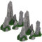 Amosfun 8pcs Rockery for Decoration, Assorted Height Fake Mountain Figurine, Rocks Stone for Mini Zen Garden, Terrarium Fish Tank Decoration (2.5-7.5cm)