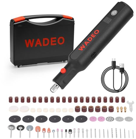 WADEO Utensile Multifunzione 8V, Multiutensile Rotante a 5 velocità 30000 giri/min, Strumento Multifunzione Ricaricabile con 154 Accessori e Luce LED, Perfetto per Smerigliare, Lucidare