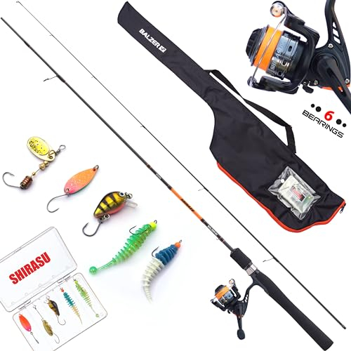 Balzer Angelset Forelle komplett Spoon Combo Profi Forellenset, IM8 Kohlefaser 1,85m
