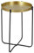 HOME DECO FACTORY Beistelltisch, Metall, Hammer, Alia, Durchmesser 35 cm, Goldfarben, Schwarz, 35x45x35