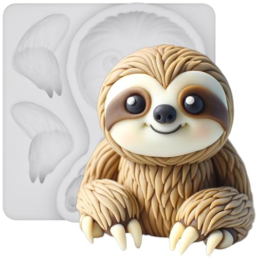 Fondant Form Silikon Faultier Woodland Tier Kuchenaufsatz Tortendeko 7cm hoch