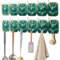 Lergas Klebehaken, 6 Haken Selbstklebend, Wasserdicht und Ölfest Klebehaken Extra Stark, 2 Stück Hakenleiste Ohne Bohren, Multifunktionale Klebehaken für Küche, Bad, Wand, Decke (Grün x 2)