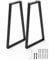 28 Inch Trapezoid Metal Table Legs for Furniture - Industrial Style for Coffee, Side, Dining Tables and Benches - Set of 2, Black