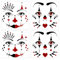 HOWAF 4 Bogen Gesichtstattoo Pantomime Temporäre Tattoos, Face Tattoo Pantomime Clown Gesichtstattoo Karneval, Gesichtstattoo Halloween Aufkleber Gesicht für Pantomime Kostüm, Fasching Karneval Kostüm