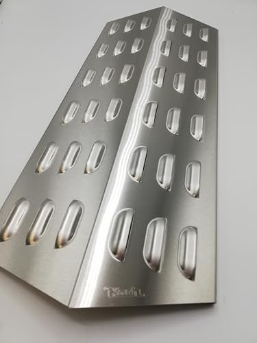 Koch #15 Rostfreier Flammenverteiler 440 x 180mm für Gasgrill - Tischgrill Flammenblech zB für Hornbach Gasgrill 2 Brenner, Mahto, Abington - massiver Edelstahl Stärke 1,25mm 900g