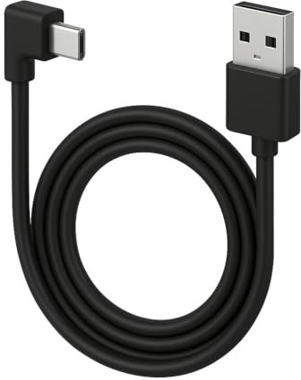 LARRITS Ultra Dünnes USB C Dashcam Kabel 3m, USB A zu C 90 Grad gewinkeltes Strom- & Datenkabel, Typ-C Ladekabel für Dashcam, Spiegelkamera, Rückfahrkamera, Dashboard Recorder (10ft)