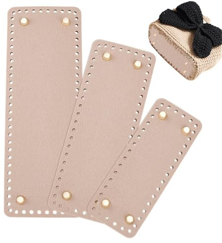 PH PandaHall 3pz Fondo per Borsa in Feltro Basi Borsa Rettangolare all'Uncinetto Salmone Chiaro, 3 Dimensioni Feltro Inserto Fondo Borsa Maglia Uncinetto Borse Shaper per Realizzazione Borse