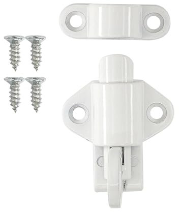 Self-Closing Latch - Black Aluminium Alloy Security, Window Gate Lock, Pull Rings Spring Bounce Door Bolt | Automatic Load Bolt Latch for Door Window Cabinet Drawer Security