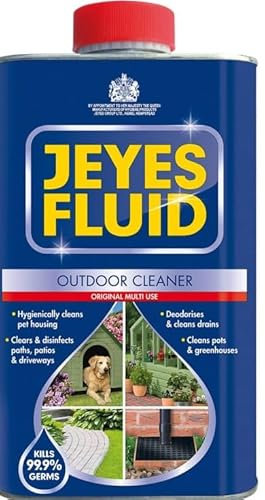 Fluid Disinfectant 1L - Outdoor Cleaner For Paths, Patios, Driveways, Pet Housing, Drains, Planters And Greenhouses - Kills 99.9% Of Germs