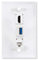 YAOGUI Placa de pared de múltiples interfaces con USB 3.0 y Cat6 RJ45 Keystones para placa frontal