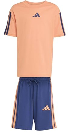 adidas Unisex Kinder Essentials Small Logo Stripes T-shirt Set JOGGER