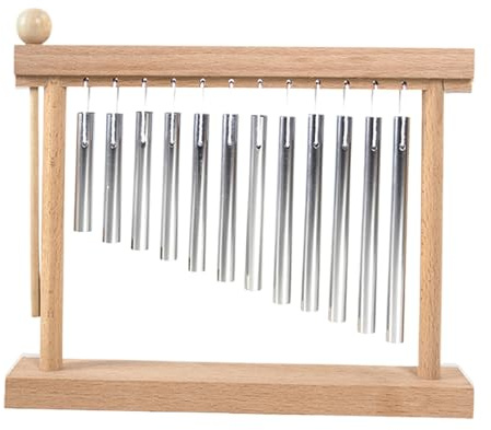 Chimes Percussion – Tisch-Windspiel aus Metall | leichtes Klangspiel mit Schlägel | Tragbares Schlaginstrument mit 20 Tönen | Klassenzimmer Musik Meditation Yoga Werkzeug | Collaborative Entertainment
