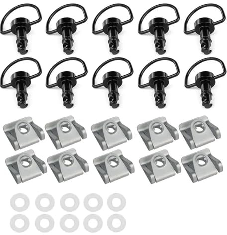 ZWBHNB Motorradschrauben Für Ducati 749 916 996 998 999, 17 Mm, Verkleidungsschrauben-Set, Befestigungsmaterial, D-Ring, 1/4-Drehung, Nietbolzen Verkleidung Schrauben Kit(SCHWARZ,10 STK.)