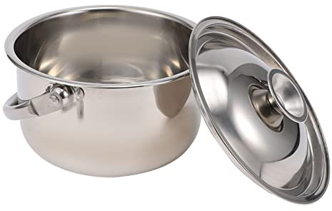 Gatuida Pentola in Acciaio Inossidabile con Coperchio Pentola da Stufato Antiaderente Multiuso con Manico Adatta per Piano Cottura Gas e Zuppe