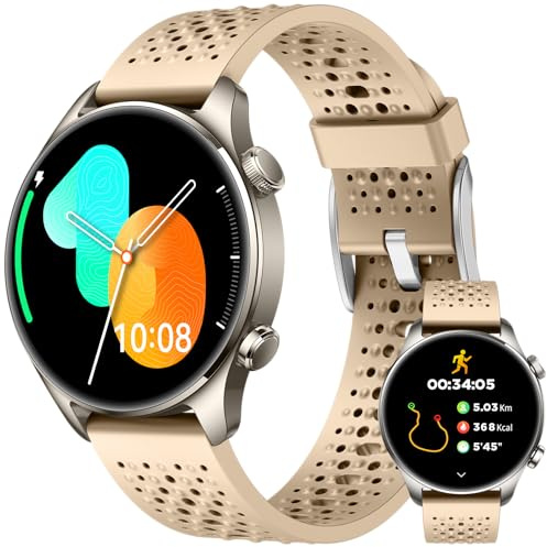 Herren Smartwatch Damen mit GPS 30m Wasserdicht, Laufuhr für Android u. iOS | Zolovip Fitnessuhr m. Schrittzähler, 1,43-Zoll-AMOLED, Bluetooth-Anruf/WhatsApp, Puls/SpO2/Schlafüberwachung, 100+ Sportmodi
