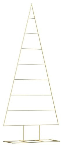 Massbinet Weihnachtsbaum Metall Tannenbaum mit Haken Weihnachts Ständer zum Beschmücken 180 cm Gold