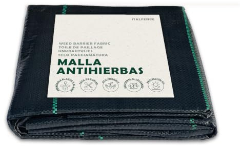 Telo pacciamatura 100 g/m² con 40 picchetti e rondelle per orto [2 x 10 m]