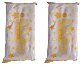 Crwp Baby Wet Wipes, Golden Star Pattern, Gentle Cleansing,head to toe wipe 2 Pack with crwp card.