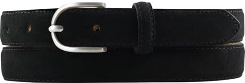 BELTINGER Damen-Gürtel aus Veloursleder 2,5 cm | Velour-Ledergürtel für Damen 25mm | Wildleder-Gürtel mit runder Gürtelschließe