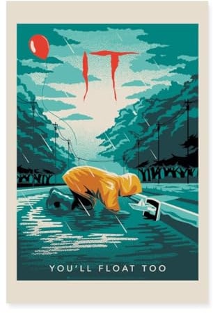 Spreadshirt ES Horrorfilm Georgie Spruch You’ll Float Too Poster 60x90 cm