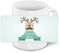 Weihnachtstasse mit Namen Liana und lustigem Motiv mit Rentier im Pullover mit Schnurrbart - Tasse zu Weihnachten