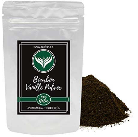 Azafran Bourbon Vanille, Madagaskar Vanillepulver (aus Vanillestangen ganz), gemahlene Vanilleschoten 25g