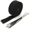 Mintice 5CM X 5M Cinta de Escape Negro Cinta Anticalorica Aislante Térmica Tubos Escapes Protección contra el Calor Motocicleta con 6 Bridas