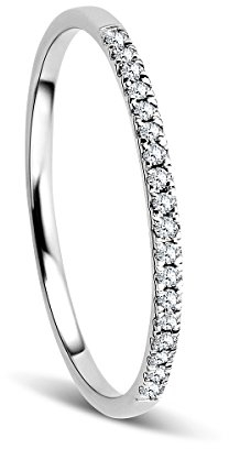 Orovi Ring Damen Ewigkeitsring Weißgold 9 Karat / 375 Gold Diamant Brillianten 0,08 ct