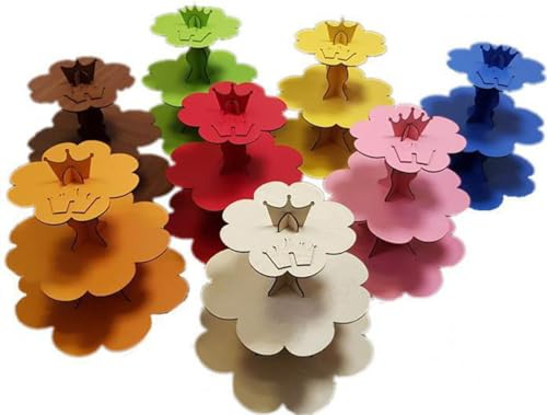 Alzata per cupcake in legno, rossa