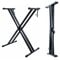 Crystals Double Braced X Frame Music Piano Keyboard Stand with 7 Times Adjustable Height Positions Black (Double Braced Stand)
