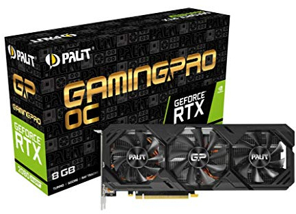 Palit GeForce RTX 2080 SUPER GamingPro OC - Scheda grafica GDDR6 da 8 GB, 3 DisplayPort, HDMI, design a tripla ventola con tecnologia 0dB