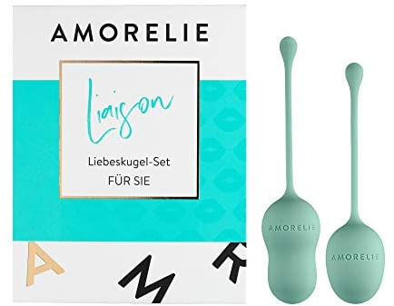 AMORELIE Liaison – 2er-Set Liebeskugeln 56g & 72g | Beckenbodentrainer für Frauen (Mint)
