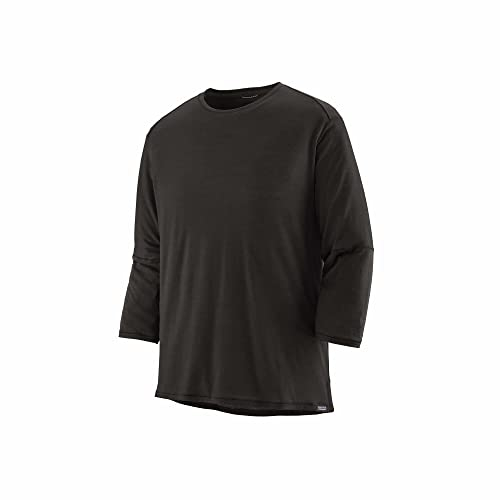 Patagonia Herren M's Merino 3/4 Sleeve Bike Jersey Tshirt, Schwarz, S