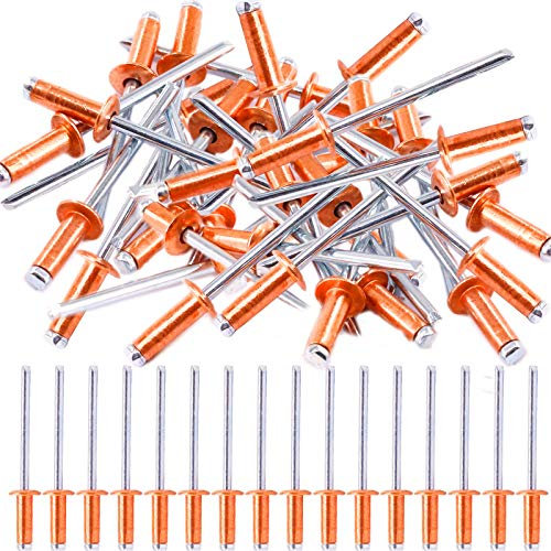 Hilitchi Lot de 50 rivets aveugles à tête bombée en cuivre rouge à extrémité ouverte pour décoration de clous de fixation (M4 x 11 - 50 pièces)