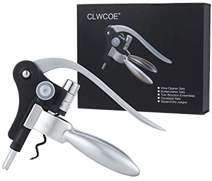 CLWCOE Tire-Bouchons,Ouvre-Bouteilles Levier avec Coffret Cadeaux,Ensembles d'accessoires pour Vin avec Décapsuleur,Coupe-Capsule,Aérateur,Anneaux Anti-Goutte,Pompe,Spiralé,Bouchon et Verseur à Vin