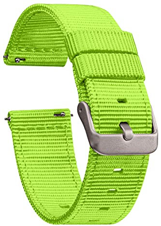 GadgetWraps Uhrenarmband aus Nylon, 19 mm, mit Schnellverschlussstiften, kompatibel mit Letscom, Letsfit, Tissot, 19 mm Nylon-Uhrenarmband (Limettengrün, 19 mm)