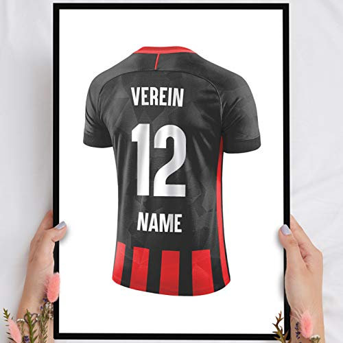 Elbeffekt Holzbild Frankfurt - personalisierbar zum Hinstellen/Aufhängen optional beleuchtet, Fan Geschenk mit Spruch auf Holz - Aufsteller Dekoration - persönliches Geschenk