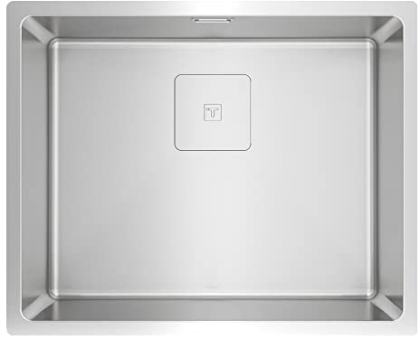 Teka FlexLinea RS15 50.40 PureClean - Fregadero de una Cubeta de 60 cm, Acabado Premium SoftTexture, Triple Posibilidad de Instalación, SilentSmart, Color Acero Inoxidable