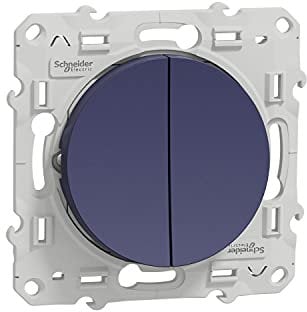 Schneider Electric S550216 - Odace, doble pulsador Cobalt, con tornillo, conexión rápida