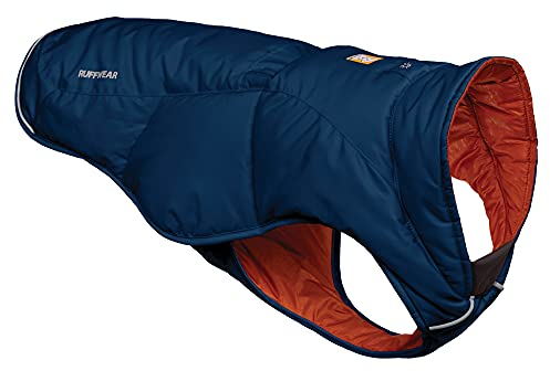 RUFFWEAR Quinzee Jacket, Verpackbarer, Isolierter Wintermantel für Hunde, Medium, Blue Moon