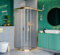 ECOLAM® Duschkabine STYLIO GOLD Duschabtrennung Dusche Klarglas Echtglas ESG Viertelkreis Schiebetüren R55 90 x 90 x 190 cm transparent easy clean