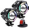 YnGia Phares antibrouillard pour moto avec halo multicolore, spots LED avec interrupteur à 3 fils 12 V 24 V, 2 pièces U7 étanches pour moto, quad, scooter