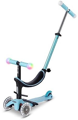 Micro | Trottinette Évolutive Mini 3en1 Révolution Magic | Trottinette 3 Roues | Roues Lumineuses | Guidon Lumineux | 1 à 6 Ans | Bleu