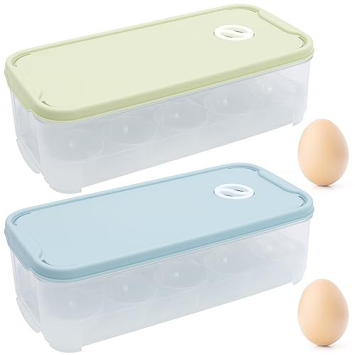 2 Stück Eierbox mit Deckel, Eierbox 10 Eier Eier Aufbewahrung Eierbehälter für Kühlschrank Eierkarton Küche