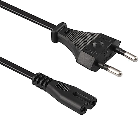 Xahpower 1M Cable de Alimentación, Euro C7 Cable de 2 Pines Figure 8 Cable de Alimentación Compatible con PS5 / PS4 / PS3 / PS2 / Xbox One S/Xbox Series X/S/Printer etc