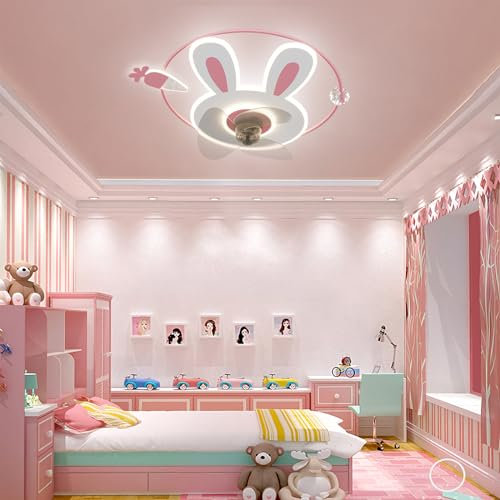 ATEEZ Infantil Silencioso Lampara Ventilador Techo y Mando a Distancia Regulable Ventiladores de Techo con Luz 6 Velocidades Led Reversible Ventilador Techo con Lámpara para Salon Dormitorio-Blue