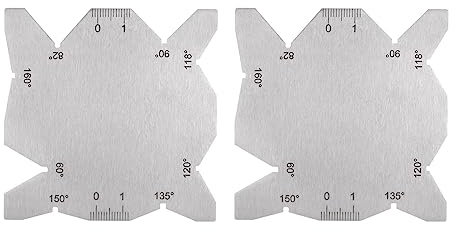 HARFINGTON 2pcs Drill Bit Angle Gauges 60°-160° Drill Sharpening Gauge Stainless Steel Angle Measuring Gage