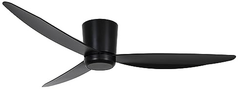 LUCCI AIR Array Deckenventilator mit 3 Flügeln, 6 Geschwindigkeiten und 137 cm Durchmesser, sehr leise und sparsam incl. Fernbedienung und Leuchtmittel (Schwarz)