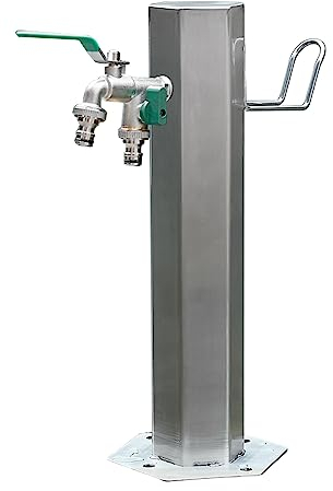 Edelstahl Outdoor Garten Wassersäule, Freistehende Garten Wassersäule Wasserbrunnen Mit Schlauch Aufhänger Stand, Boden Montiert Wasserhahn